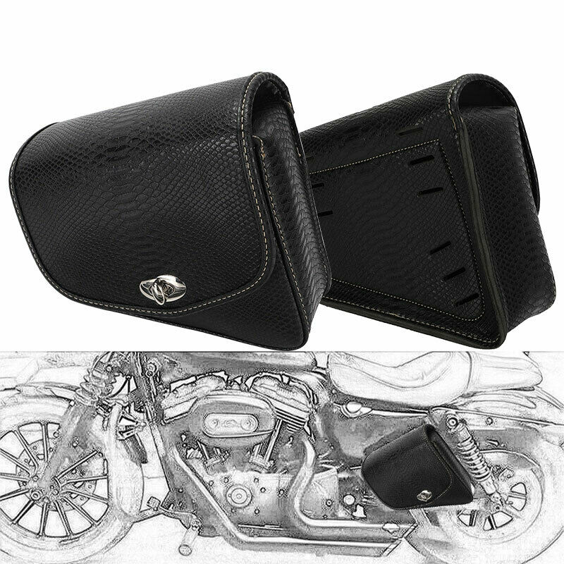 Motorcycle Gear Backpack - รถจักรยานยนต์ PU หนังกระเป๋าด้านข้างถุงอานสําหรับ Harley Sportster XL883