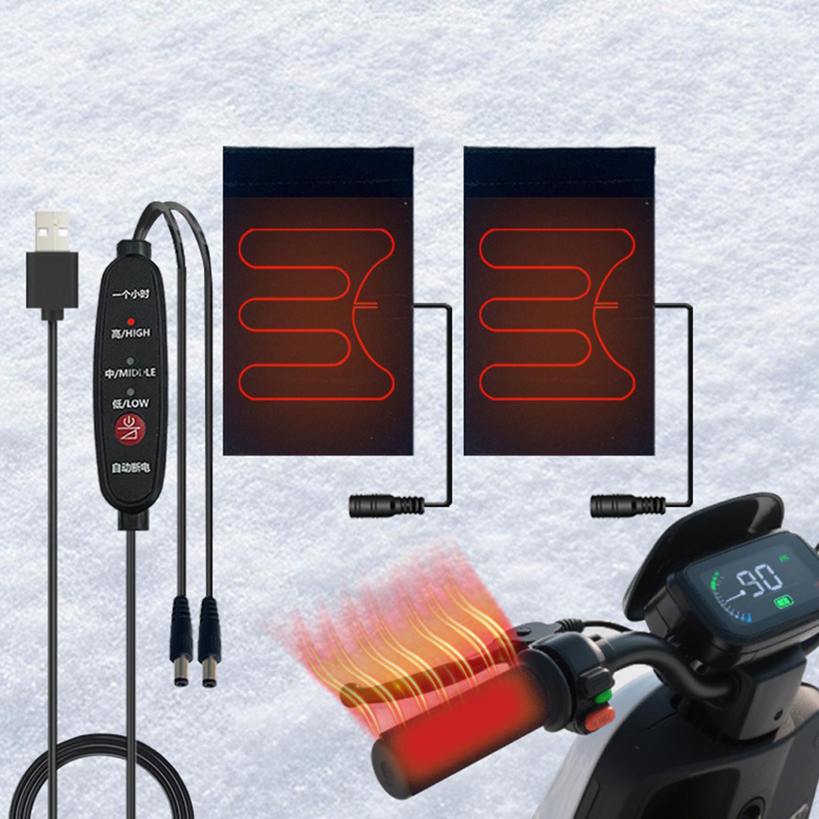 Handlebar Grip Heated - ที่จับแฮนด์แบบมีระบบทำความร้อน 5V ปลอกแฮนด์แบบมีระบบทำความร้อน 3 ระดับความร้อน อุปกรณ์ป้องกันมือให้อุ่นสำหรับขี่ในฤดูหนาว