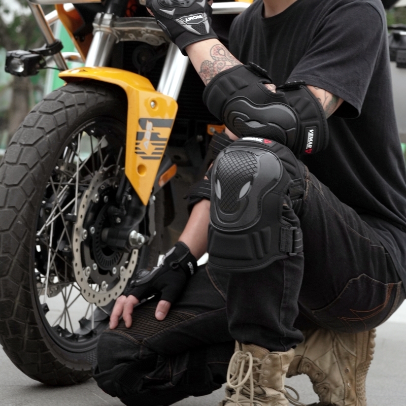 Motorcycle Gear For Woman - ชุดอุปกรณ์ป้องกันเข่าและข้อศอกสำหรับมอเตอร์ไซค์ 4 ชิ้น ระบายอากาศได้ดี ป้องกันการล้ม สำหรับผู้ชายและผู้หญิง