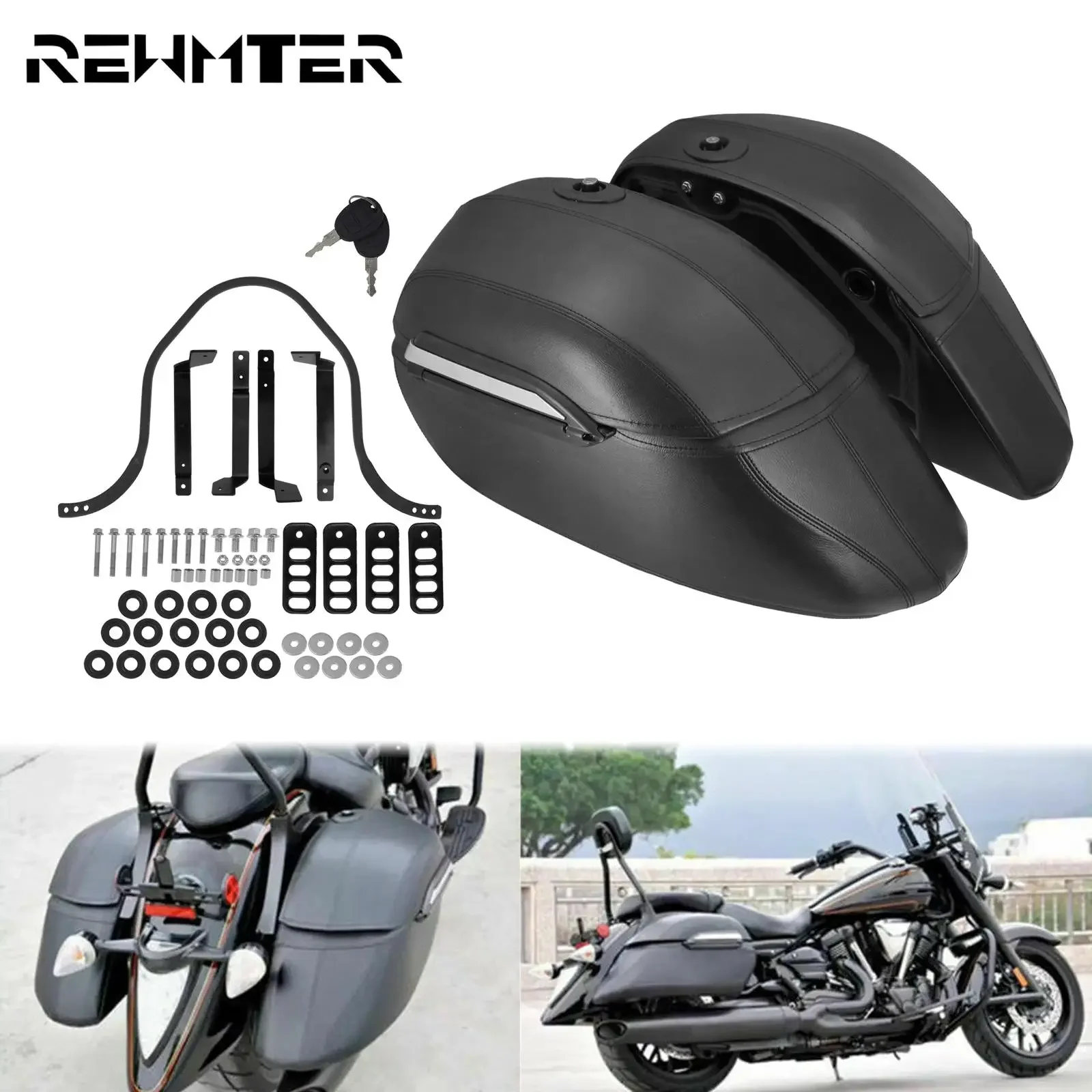 Motorcycle Gear Backpack - กระเป๋าแข็งสำหรับมอเตอร์ไซค์ กระเป๋าข้าง กระเป๋าท้ายรถ พร้อมชุดขายึดสำหรับงานหนัก สำหรับรถฮาร์เลย์ ทัวร์ริ่ง