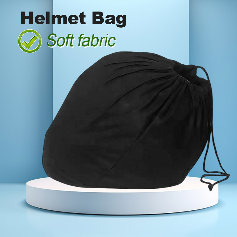 Motorcycle Gear Backpack - กระเป๋าใส่หมวกกันน็อคแบบนุ่ม กระเป๋าผ้ากำมะหยี่แบบมีเชือกสำหรับรถจักรยานยนต์ สกู๊ตเตอร์ โมเพด จักรยาน สำหรับหมวกกันน็อคแบบเต็มใบและแบบครึ่งใบ