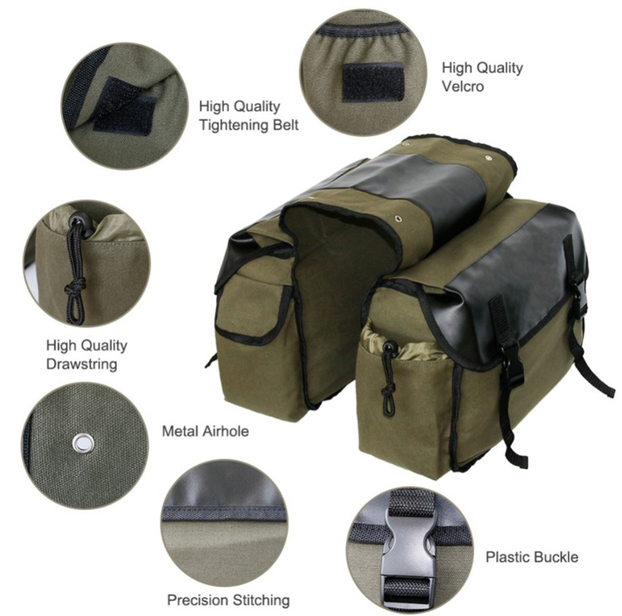 ผ้าใบหนังด้านหลังSaddlebagรถจั - Motorcycle Gear Backpack บทวิจารณ์และราคา